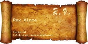 Rex Vince névjegykártya